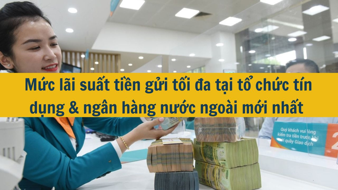 Mức lãi suất tiền gửi tối đa tại tổ chức tín dụng & ngân hàng nước ngoài mới nhất 2025