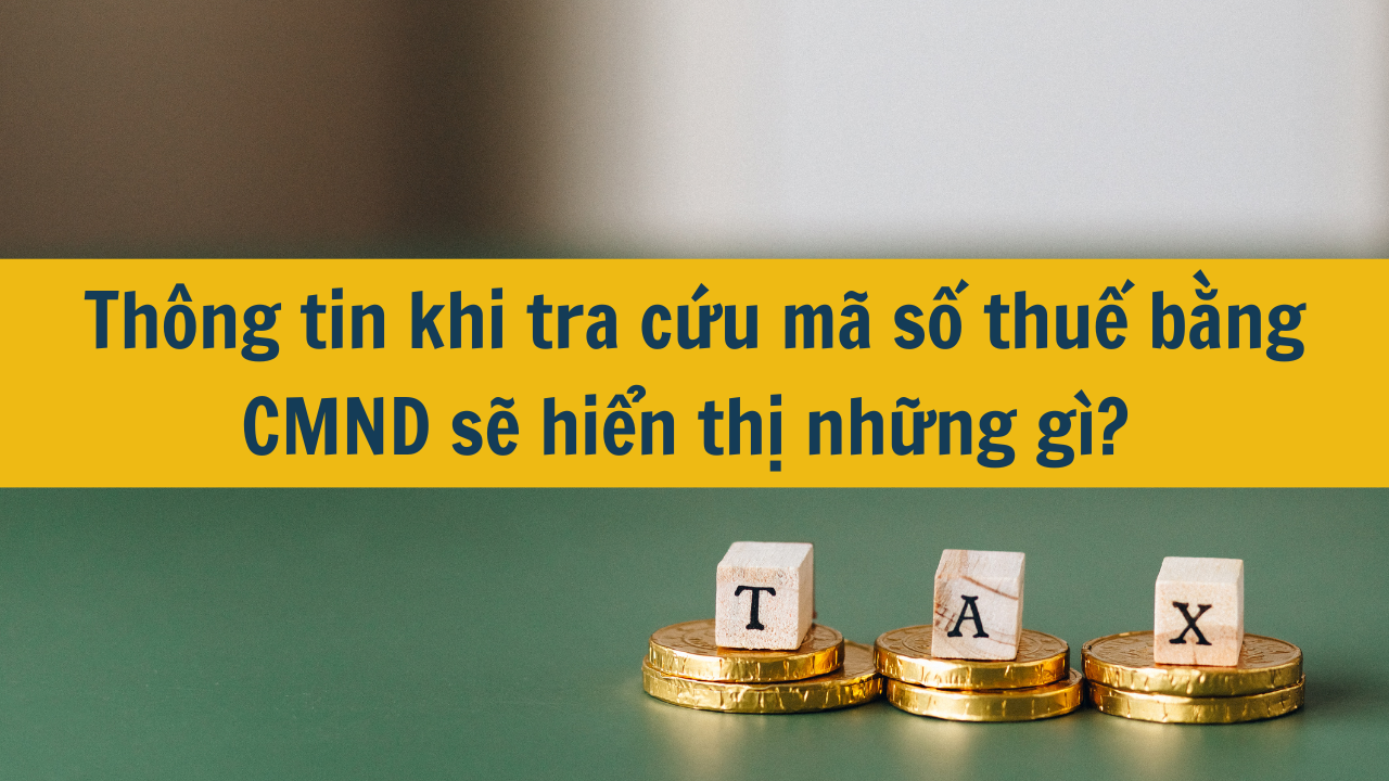 Thông tin khi tra cứu mã số thuế bằng CMND sẽ hiển thị những gì?