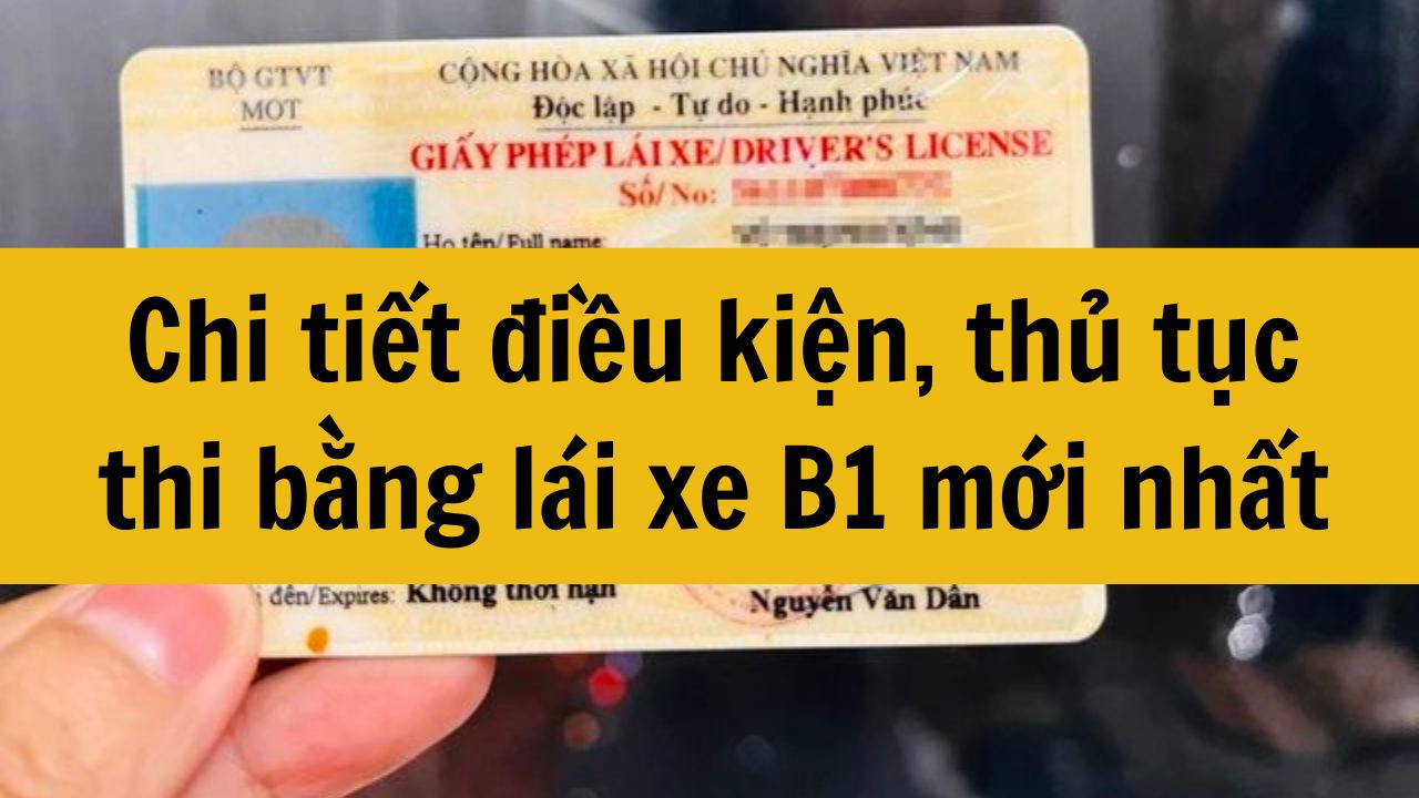 Chi tiết điều kiện, thủ tục thi bằng lái xe B1 mới nhất 2025?