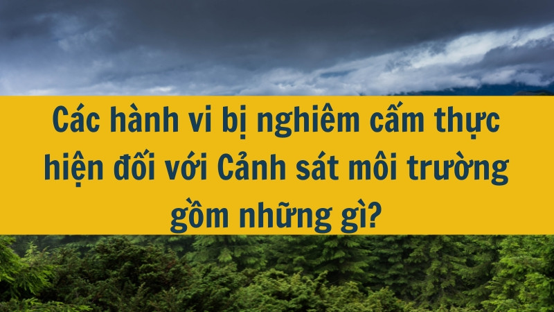 Các hành vi bị nghiêm cấm thực hiện đối với Cảnh sát môi trường gồm những gì?
