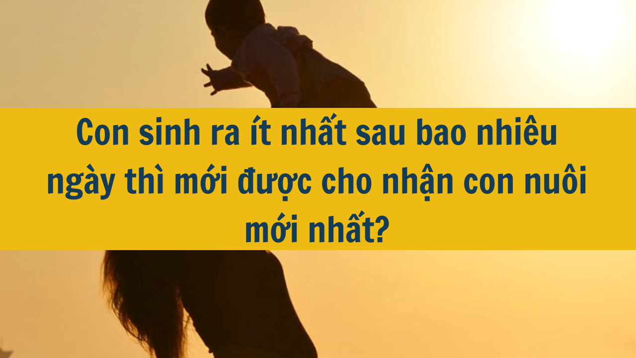 Con sinh ra ít nhất sau bao nhiêu ngày thì mới được cho nhận con nuôi mới nhất 2025?