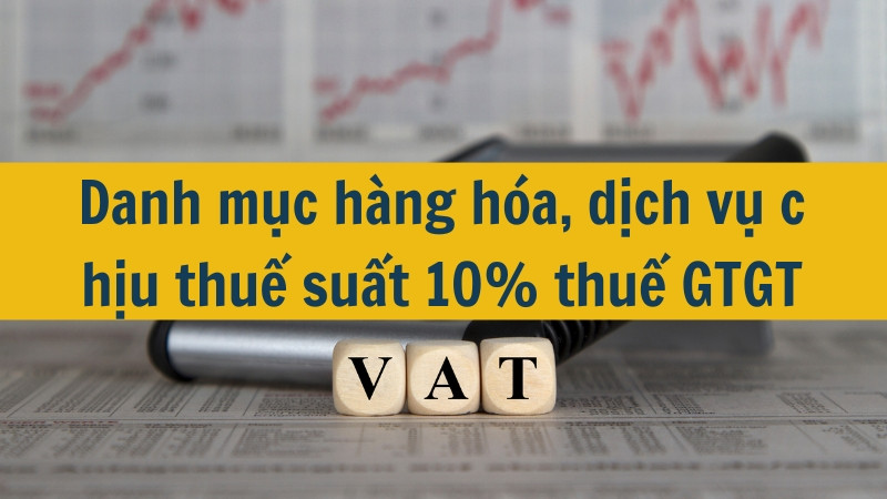 Danh mục hàng hóa, dịch vụ chịu thuế suất 10% thuế GTGT