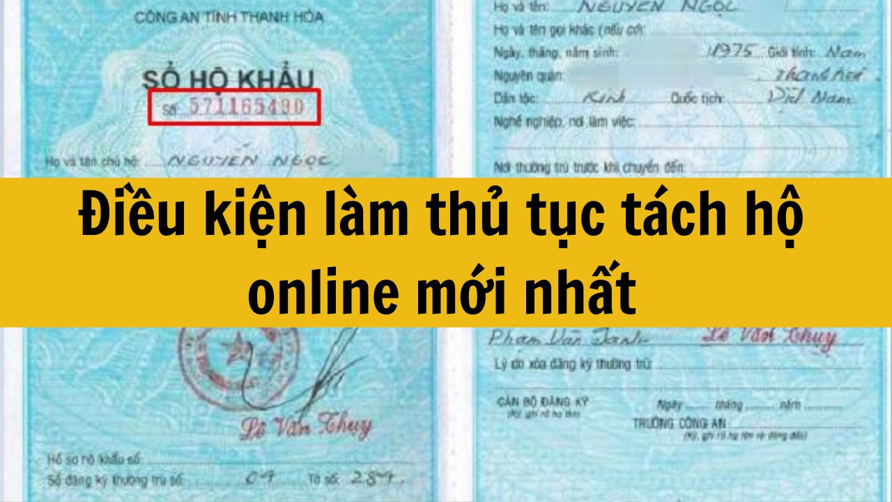 Điều kiện làm thủ tục tách hộ online mới nhất năm 2025