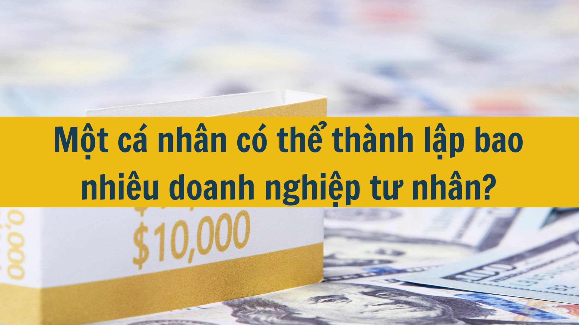 Một cá nhân có thể thành lập bao nhiêu doanh nghiệp tư nhân?