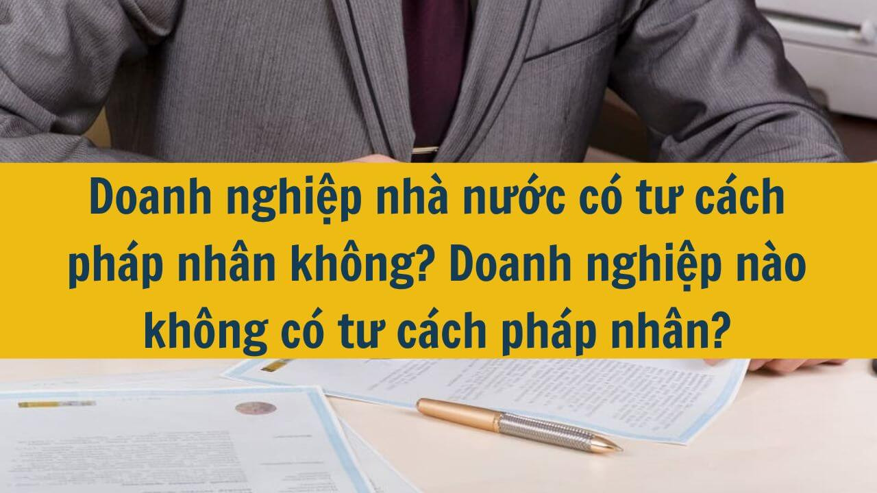Doanh nghiệp nhà nước có tư cách pháp nhân không? Doanh nghiệp nào không có tư cách pháp nhân?
