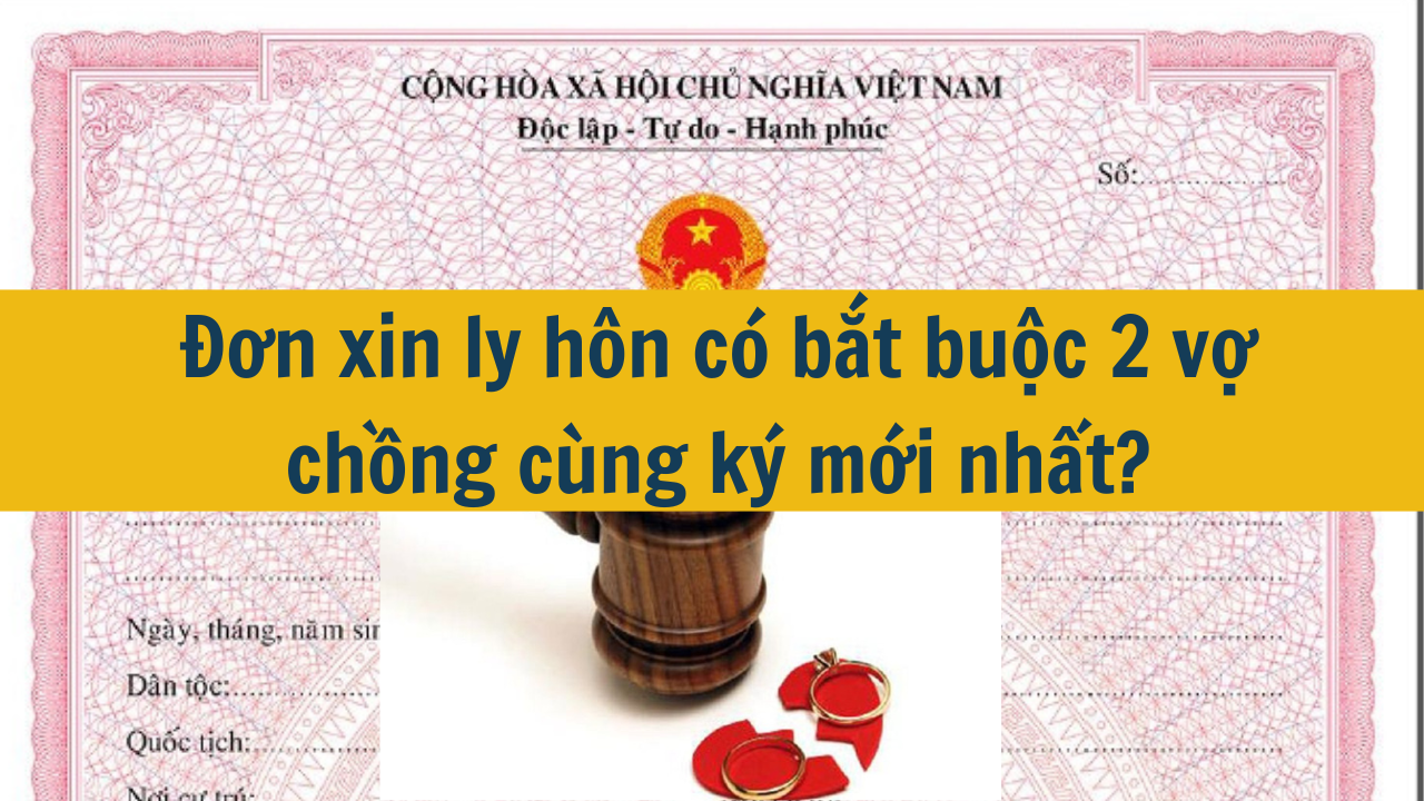 Đơn xin ly hôn có bắt buộc 2 vợ chồng cùng ký mới nhất 2025?