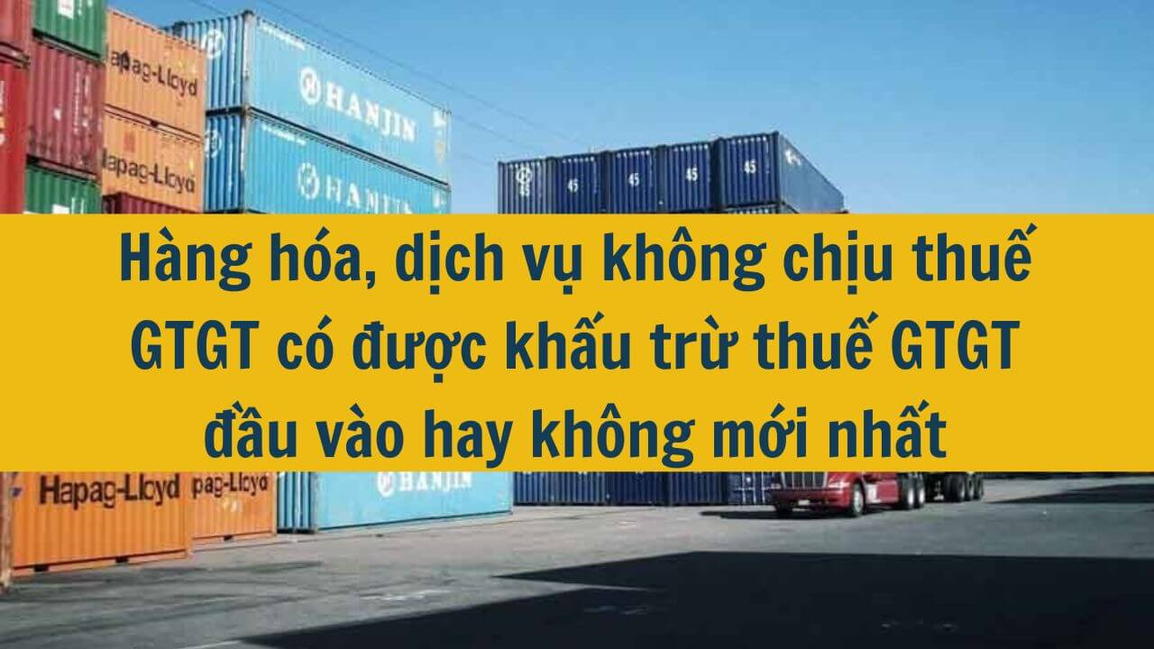 Hàng hóa, dịch vụ không chịu thuế GTGT có được khấu trừ thuế GTGT đầu vào hay không mới nhất 2025