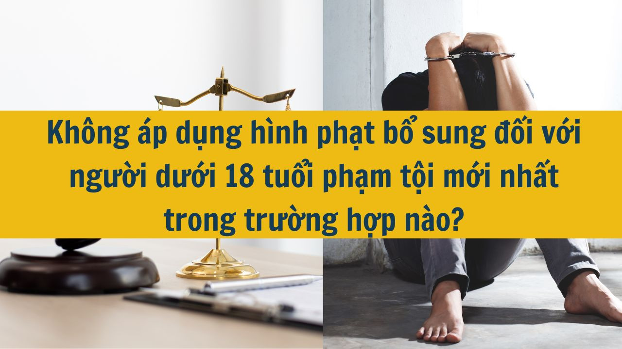 Không áp dụng hình phạt bổ sung đối với người dưới 18 tuổi phạm tội mới nhất 2026 trong trường hợp nào?