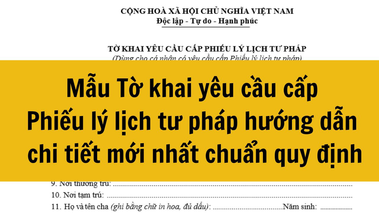 Mẫu Tờ khai yêu cầu cấp Phiếu lý lịch tư pháp hướng dẫn chi tiết mới nhất 2025 chuẩn quy định