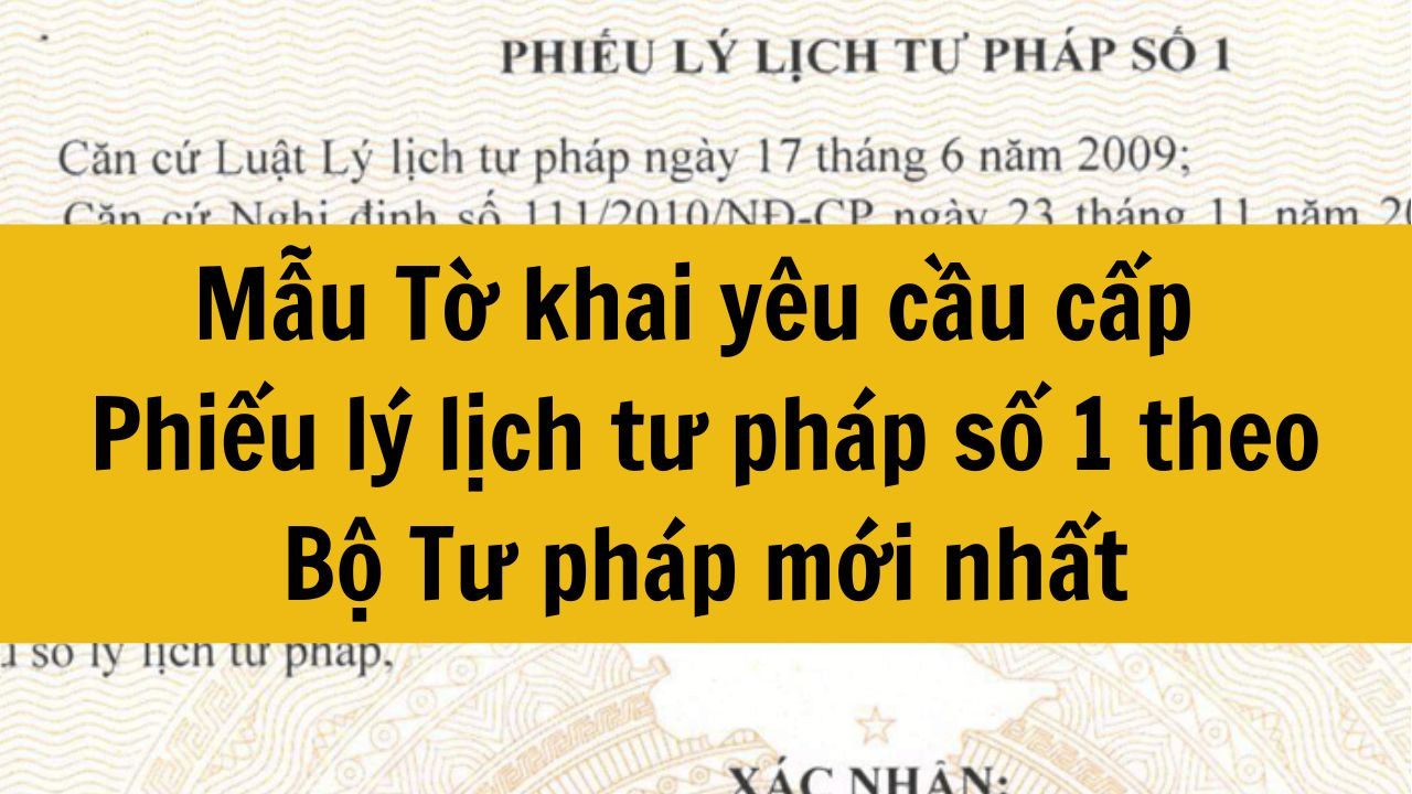 Mẫu Tờ khai yêu cầu cấp Phiếu lý lịch tư pháp số 1 theo Bộ Tư pháp mới nhất 2025