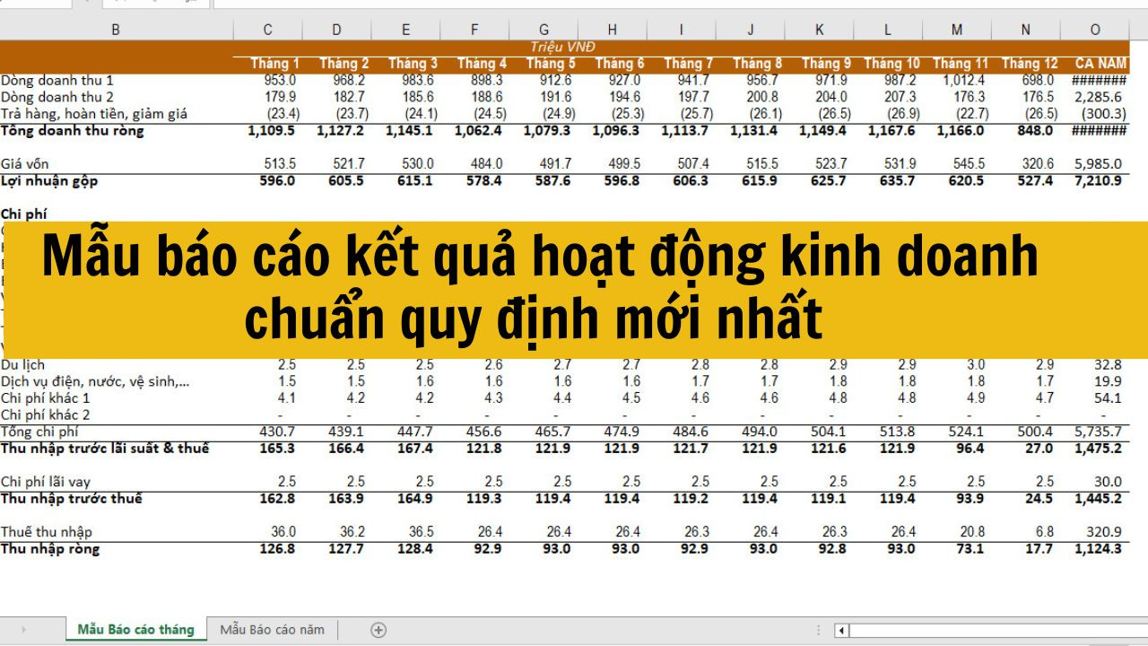Mẫu báo cáo kết quả hoạt động kinh doanh chuẩn quy định mới nhất 2025