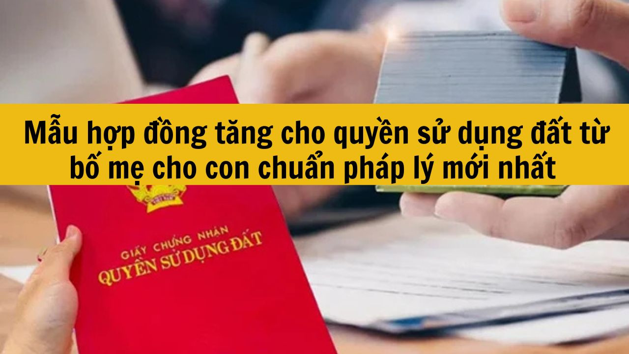Mẫu hợp đồng tặng cho quyền sử dụng đất từ bố mẹ cho con chuẩn pháp lý mới nhất 2025