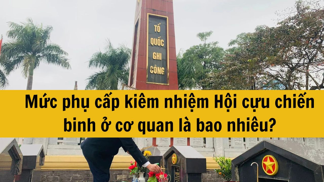 Mức phụ cấp kiêm nhiệm Hội cựu chiến binh ở cơ quan là bao nhiêu mới nhất 2025?