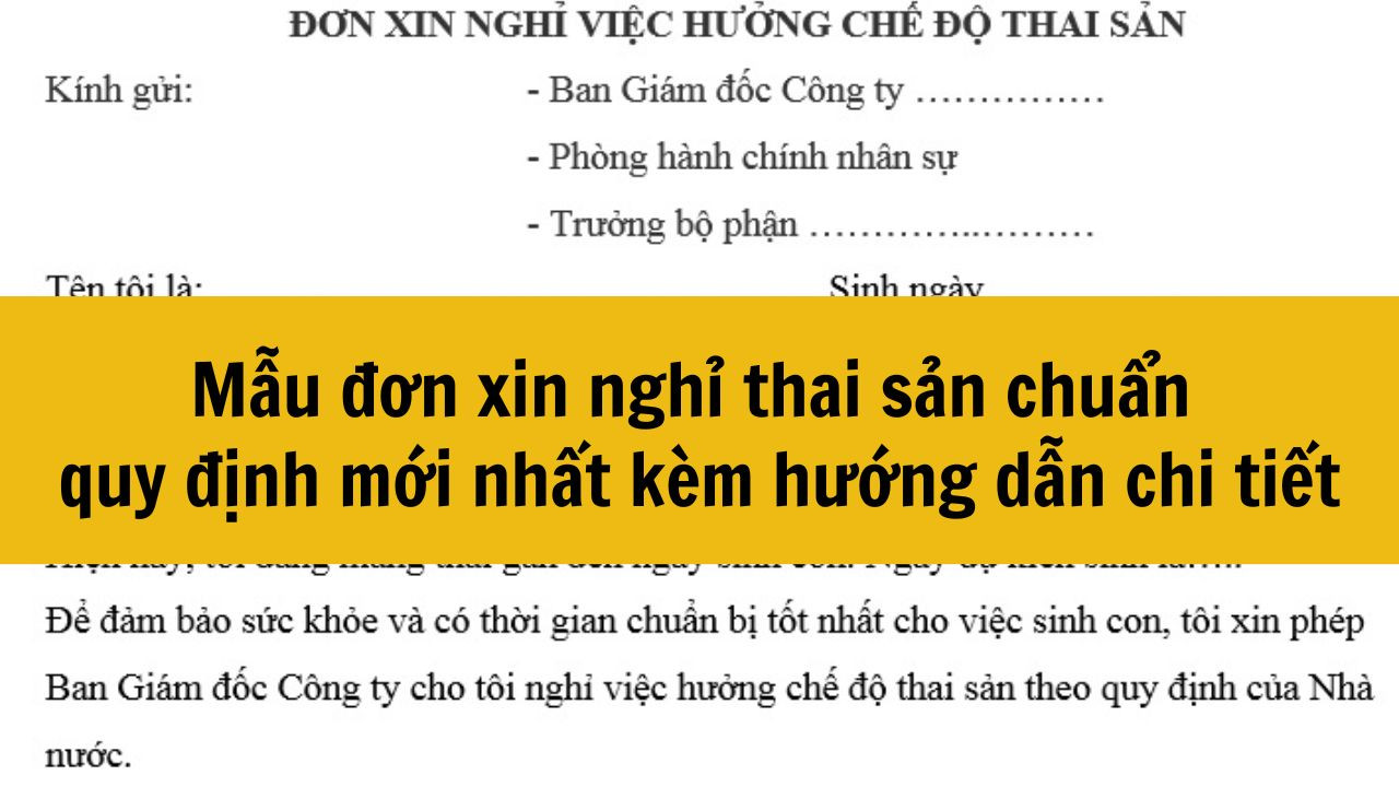 Mẫu đơn xin nghỉ thai sản chuẩn quy định mới nhất 2025 kèm hướng dẫn chi tiết