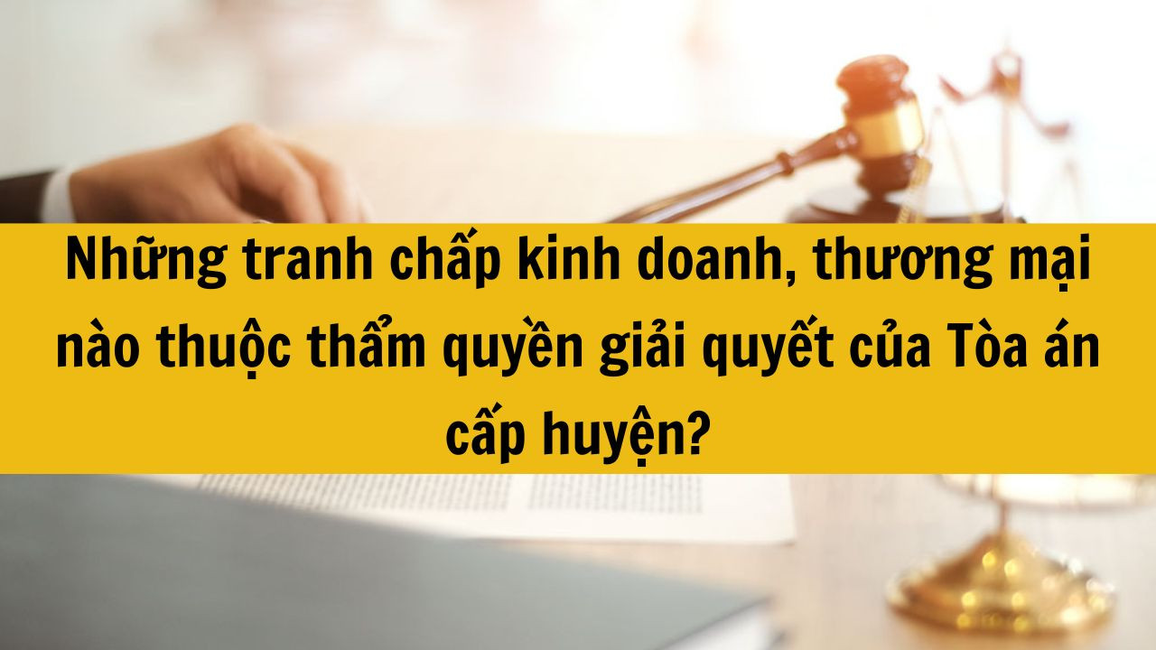 Những tranh chấp kinh doanh, thương mại nào thuộc thẩm quyền giải quyết của Tòa án cấp huyện?