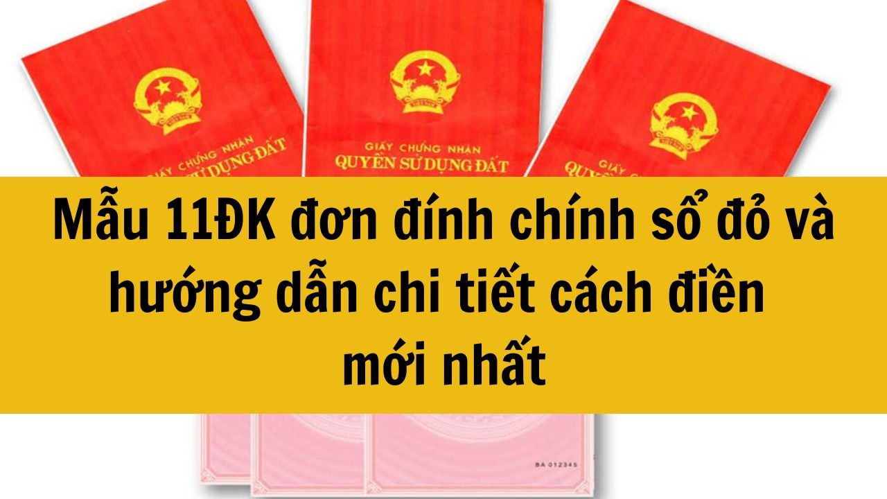 Mẫu 11/ĐK đơn đính chính sổ đỏ và hướng dẫn chi tiết cách điền mới nhất 2025