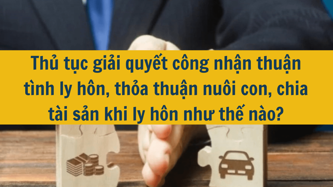 Thủ tục giải quyết công nhận thuận tình ly hôn, thỏa thuận nuôi con, chia tài sản khi ly hôn như thế nào 2025?