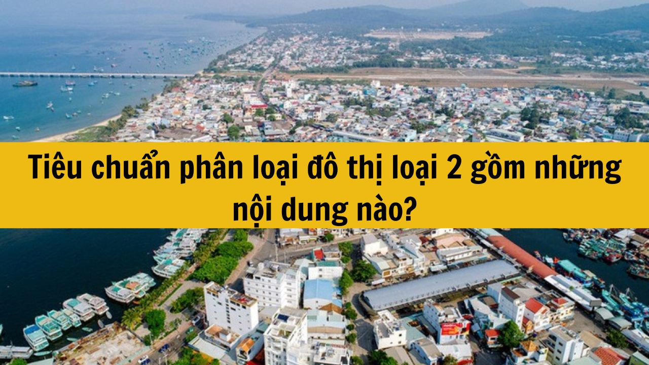 Tiêu chuẩn phân loại đô thị loại 2 gồm những nội dung nào?