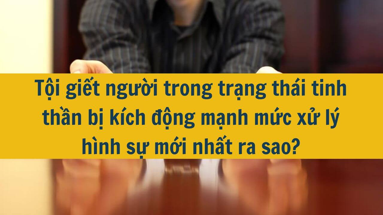 Tội giết người trong trạng thái tinh thần bị kích động mạnh mức xử lý hình sự mới nhất 2025 ra sao?