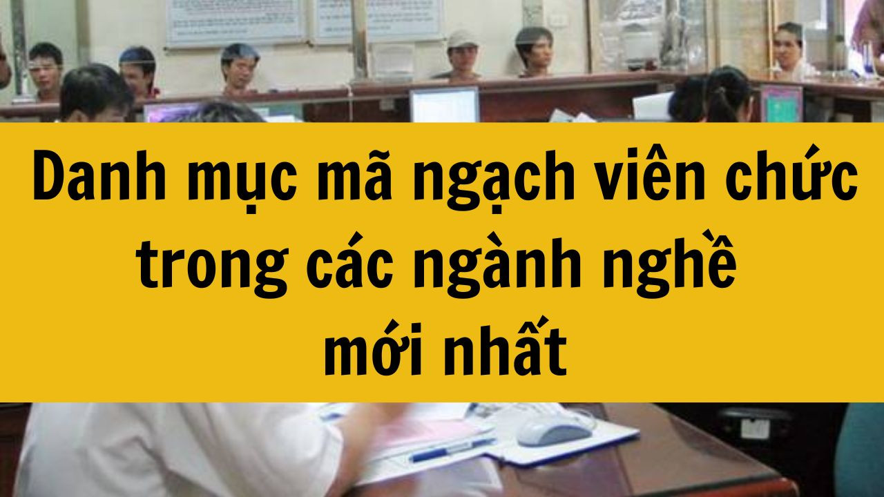 Danh mục mã ngạch viên chức trong các ngành nghề mới nhất 2025
