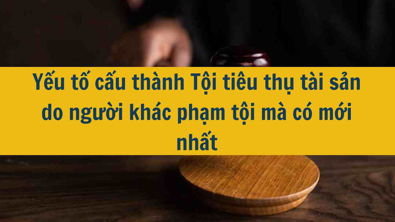 Yếu tố cấu thành Tội tiêu thụ tài sản do người khác phạm tội mà có mới nhất 2025